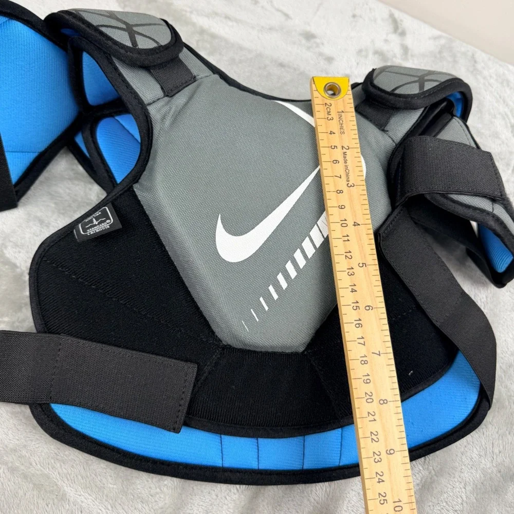 Nike Vapor LT Youth Small Lacrosse Shoulder‎ Pads Gray Blue NOCSAE Certified